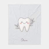 Cute Dental Personalized Grey Fleece Deken (Voorkant)