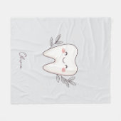 Cute Dental Personalized Grey Fleece Deken (Voorkant (Horizontaal))
