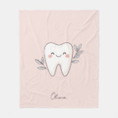 Cute Dental Personalized Pink Fleece Deken (Voorkant)