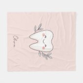 Cute Dental Personalized Pink Fleece Deken (Voorkant (Horizontaal))