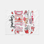 Cute Dental Squad Happy Valentine's Day  Fleece Deken (Voorkant (Horizontaal))