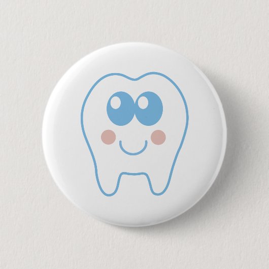 Cute Dental Tooth Ronde Button 5,7 Cm (Voorkant)