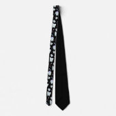 Cute Dentist Dental Hygienist Tooth Pattern Black Stropdas (Achterkant)