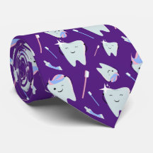 Cute Dentist Dental Hygienist Tooth Pattern Paars