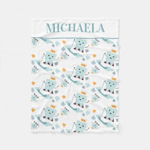 Cute Dentist Dental Hygienist Tooth Pattern White Fleece Deken