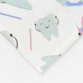 Cute Dentist Dental Hygienist Tooth Pattern White Fleece Deken (Hoek)
