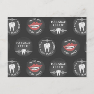 Cute Dentist Pattern - Funny Dental Hygienist Briefkaart