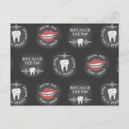 Cute Dentist Pattern - Funny Dental Hygienist Briefkaart