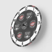 Cute Dentist Pattern - Funny Dental Hygienist Ronde Klok (Hoek)