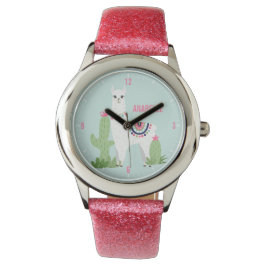 Cute Desert Llama Gepersonaliseerd meisje Horloge