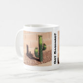 Cute Desert Saguaro Cacti Coffee Mok (Voorkant links)