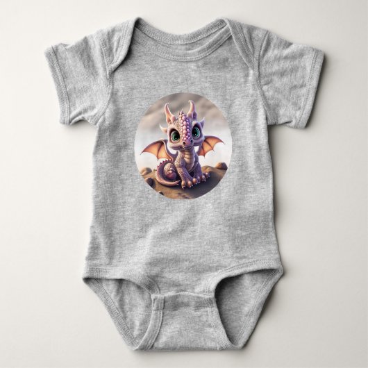 Cute Desert Sand Baby Dragon Romper (Voorkant)