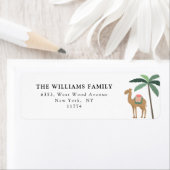 Cute Desert Thmed Camel Palm Treks die overeenkome Etiket (Insitu)