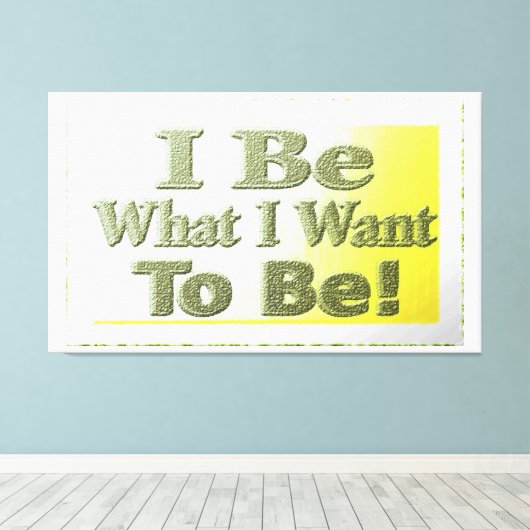 Cute Design about "I be" T-Shirt Sierkussen Tri Canvas Afdruk (Insitu (Houten vloer))