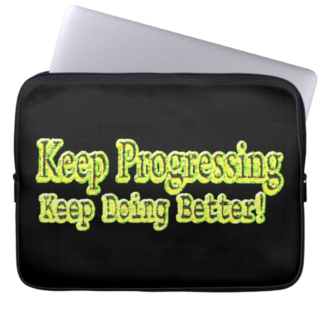 Cute Design about "Keep Progressing". T-Shirt kope Laptop Sleeve (Voorkant)