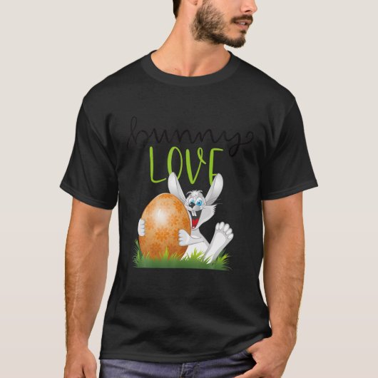 Cute Design Bunny Rabbit Lovers Easter Day Egg Cho T-shirt (Voorkant)