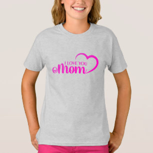 Cute Design I Love Mam Text for Moederdag T-shirt