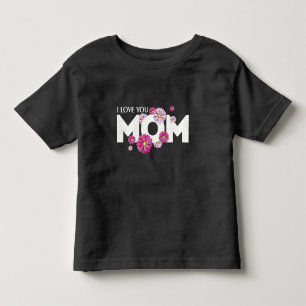 Cute Design Text Ik hou van je moeder met bloemen Kinder Shirts