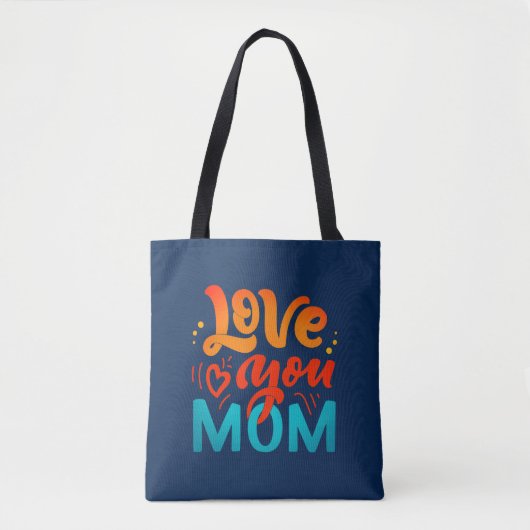 Cute Design Text Love You Ma for Moederdag Tote Bag (Voorkant)