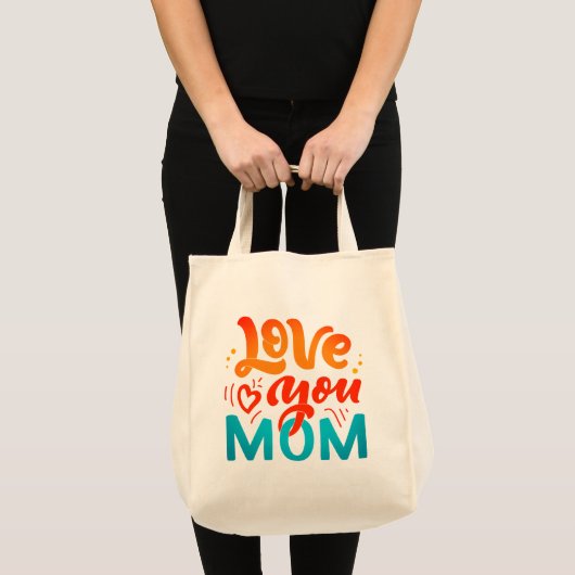 Cute Design Text Love You Ma for Moederdag Tote Bag (Voorkant (product))