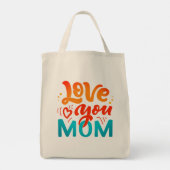 Cute Design Text Love You Ma for Moederdag Tote Bag (Achterkant)