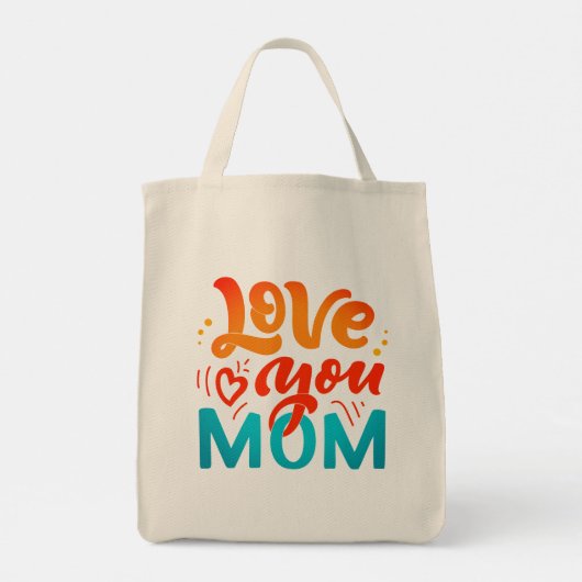 Cute Design Text Love You Ma for Moederdag Tote Bag (Achterkant)