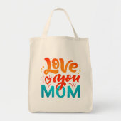 Cute Design Text Love You Ma for Moederdag Tote Bag (Voorkant)