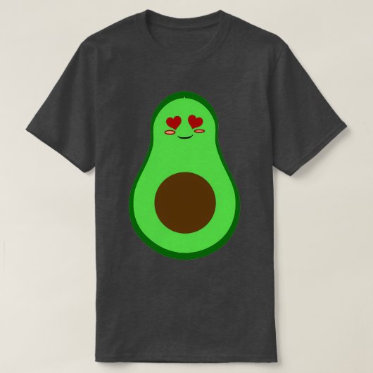Cute design van een avocado met rode harten ogen t-shirt (Design voorkant)