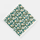 Cute design white flowers and leafs servet (Hoek)