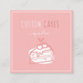 Cute Dessert Cake Artist QR Code Social Media Cool Vierkante Visitekaartje (Voorkant)