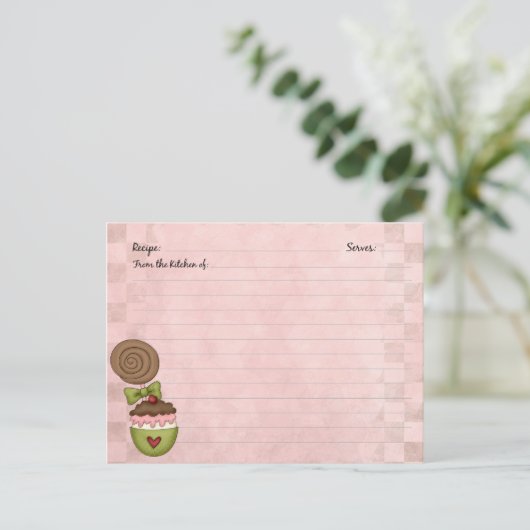 Cute Dessert Recipe-kaarten Briefkaart (Staand voorkant)