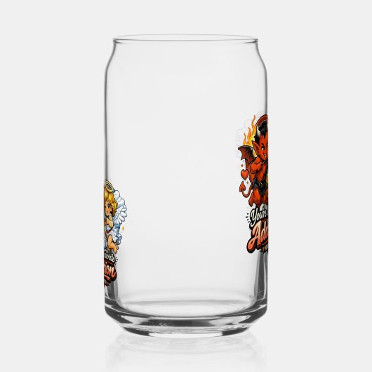 Cute Devil & Angel Valentine Day Love Design Blikvorm Glas (Rechts)