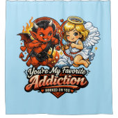 Cute Devil & Angel Valentine Day Love Design Douchegordijn (Voorkant)