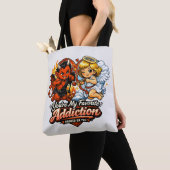 Cute Devil & Angel Valentine Day Love Design Tote Bag (Dichtbij)