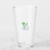 Cute Devil Ghost with Green Trident Glas (Voorkant)
