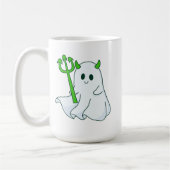 Cute Devil Ghost with Green Trident Koffiemok (Links)