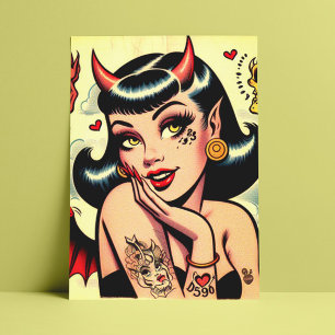 Cute Devil Girl Briefkaart