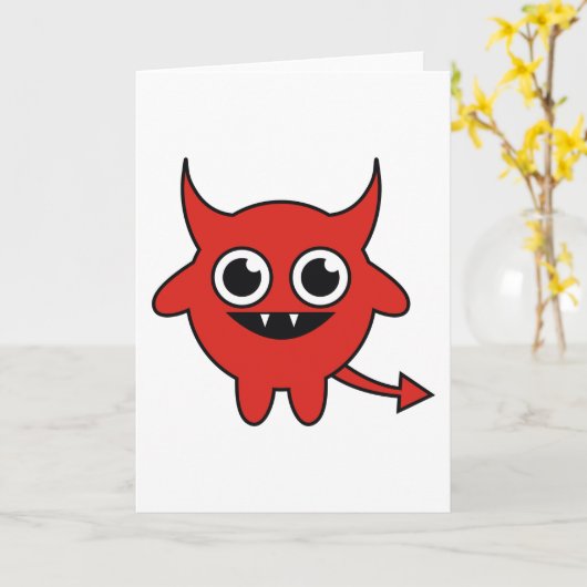 Cute Devil Kaart (Gele Bloem)