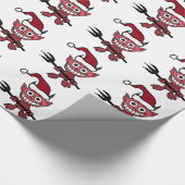 Cute Devil met kerstkerstkerstPet Cadeaupapier (Hoek)