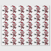 Cute Devil met kerstkerstkerstPet Cadeaupapier (Vlak)