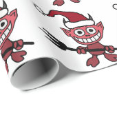 Cute Devil met kerstkerstkerstPet Cadeaupapier (Rol Hoek)
