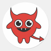 Cute Devil Ronde Sticker (Voorkant)