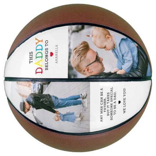 Cute "Deze papa behoort tot" Foto Collage Basketbal (Voorkant)