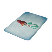 Cute Dia de Los Muertos Red Hair Mermaid Badmat (Gekanteld)