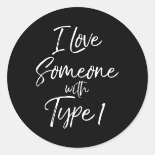 Cute Diabetes Awareness Family I Love Iemand with Ronde Sticker