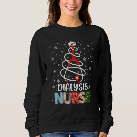 Cute Dialyse Neurse Xmas Tree Merry Kerstzuren Trui (Voorkant)