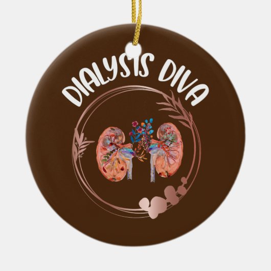 Cute Dialyse Nurse Kidney Art Transplant Tech Keramisch Ornament (Voorkant)