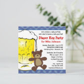 Cute Diaper Keg Party-uitnodigingen - Dadcelor Par Kaart (Staand voorkant)