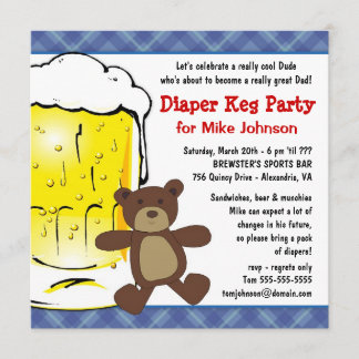 Cute Diaper Keg Party-uitnodigingen - Dadcelor Par Kaart