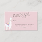 Cute Diaper Raffle Llama Baby shower Bruin roze Informatiekaartje (Voorkant)